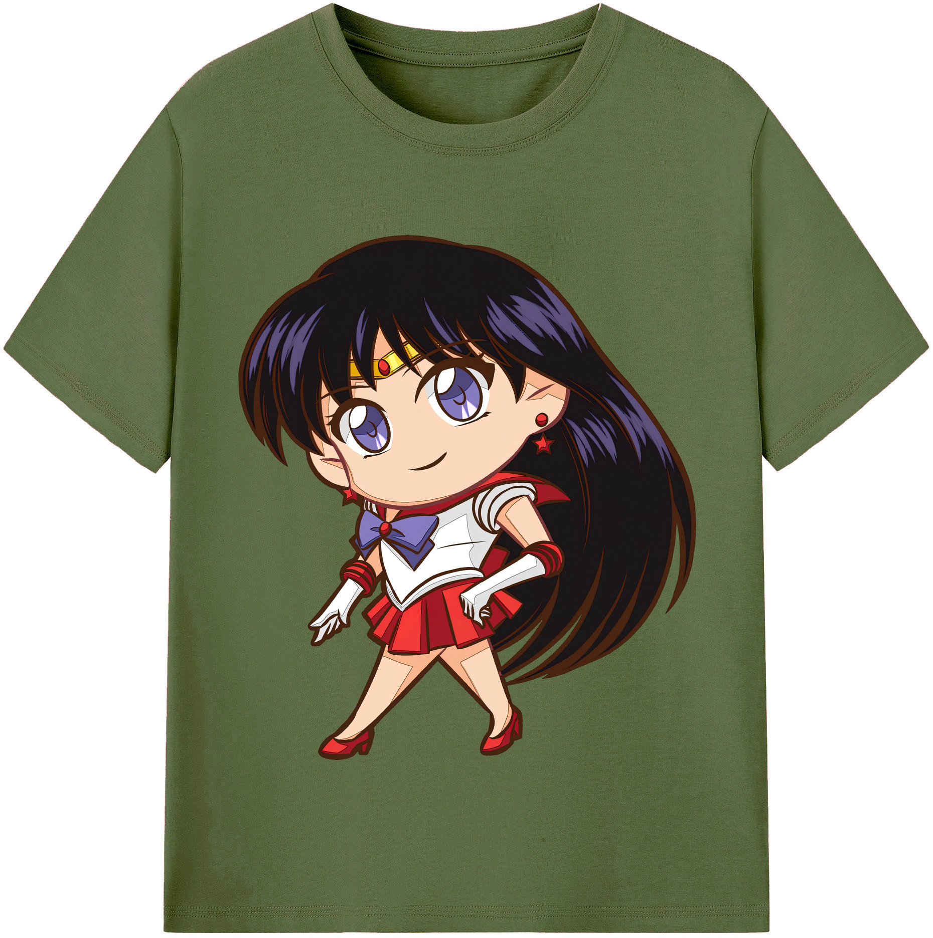 （画像用） 美少女戦士セーラームーン 火野レイ ひの レイ Sailor Moon Hino Rei （セーラーマーズ,Sailor Mars） 綿100％半袖Tシャツ（フロントプリント）